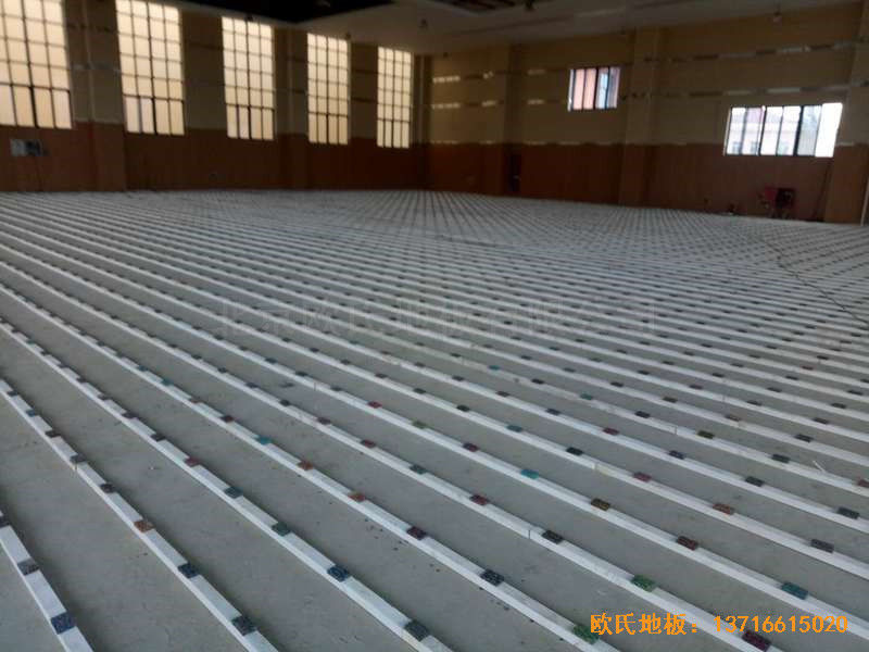 浙江臺州路北街道籃球館運動地板鋪設案例1