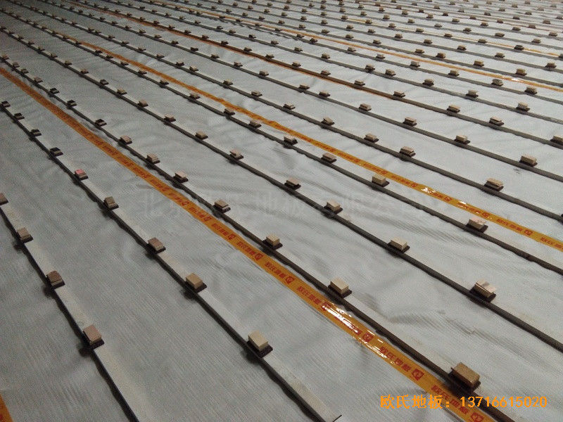 北京朝陽經管學院運動館運動木地板鋪裝案例1